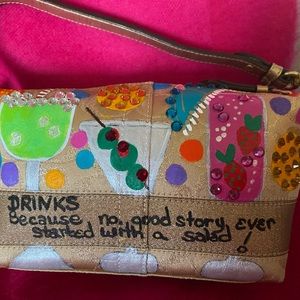 Custom Designer hand painted handbag.  Unique